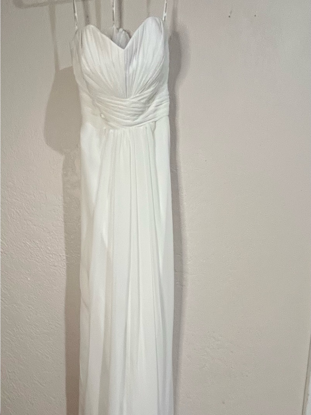 DB Studio Elegant White-Strapless Evening Dress